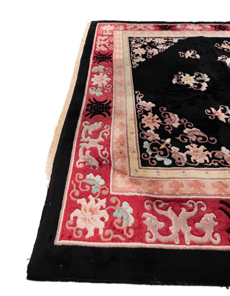 Detail image of  7' x 10' 3  Hand Knotted Carved Pekin Wool Rug