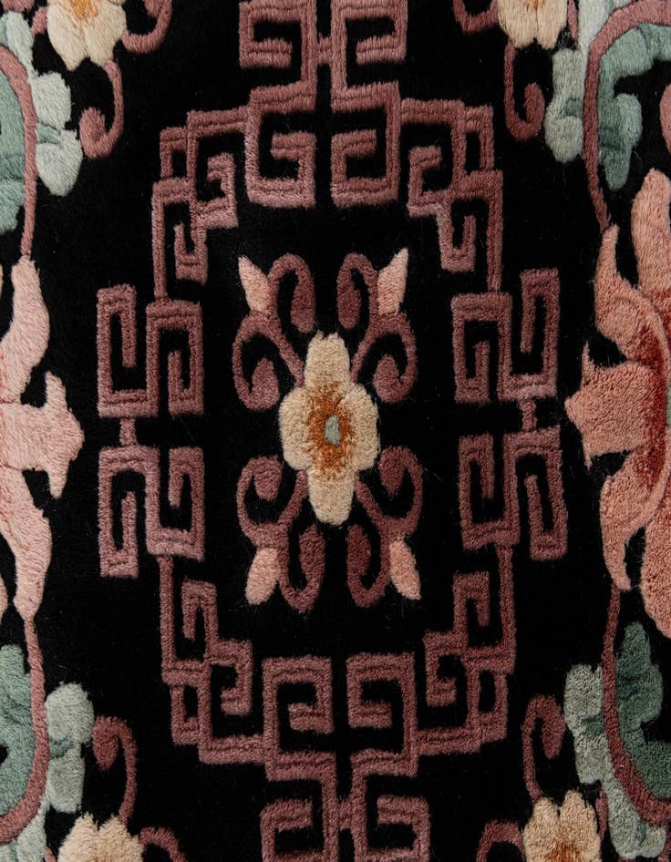 Detail image of  7' x 10' 3  Hand Knotted Carved Pekin Wool Rug