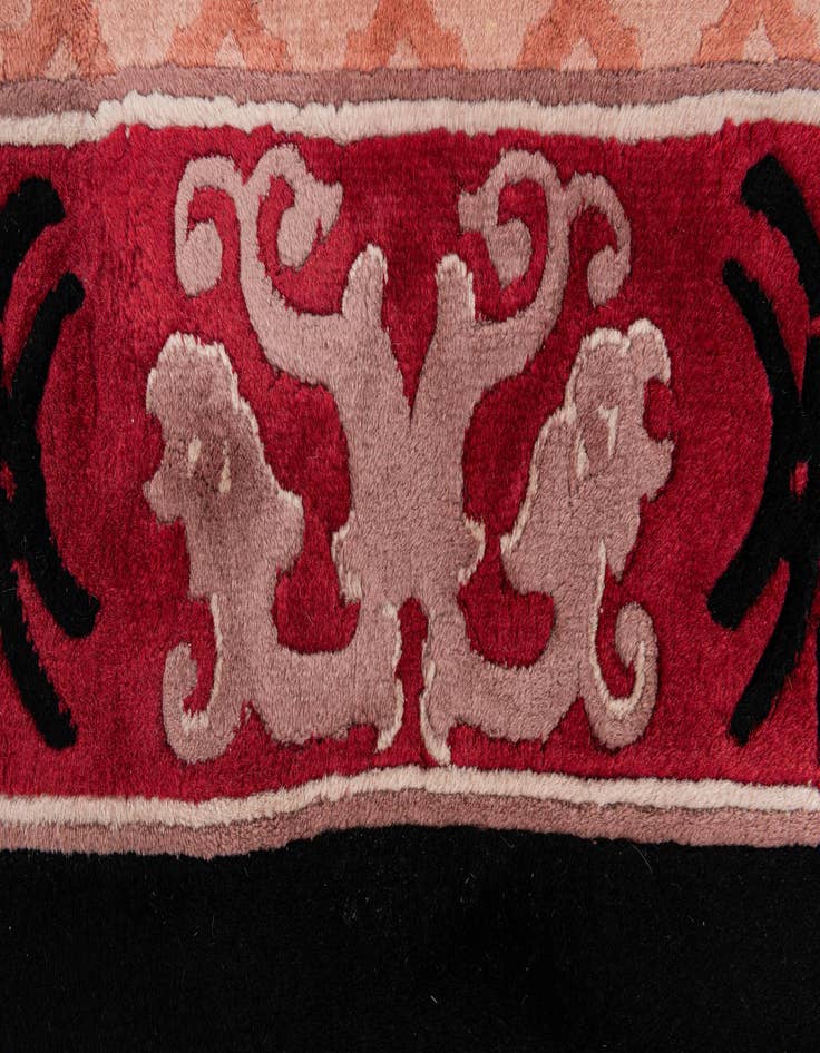 Detail image of  7' x 10' 3  Hand Knotted Carved Pekin Wool Rug