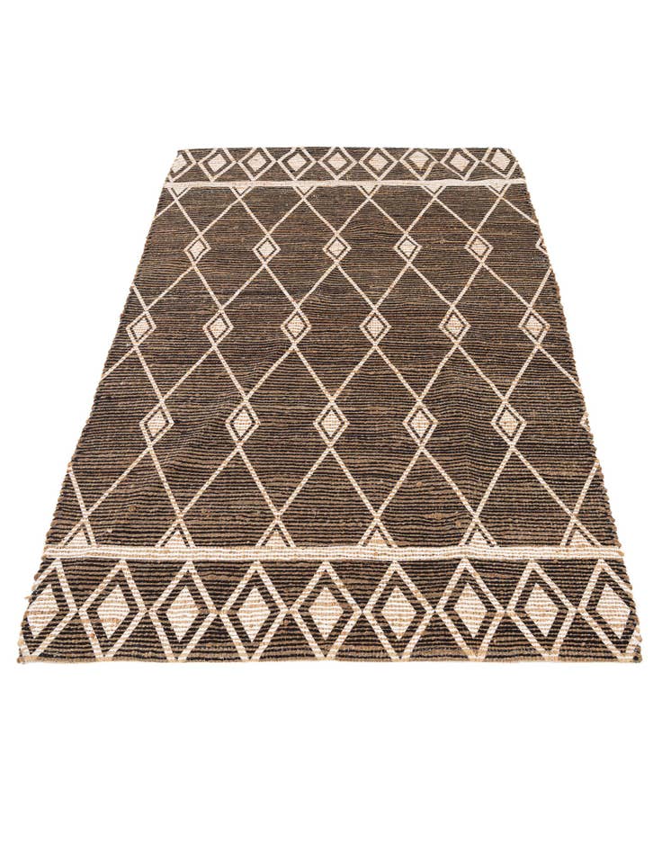 Detail image of  4' 2 x 6'  Hand Braided Chenille Jute Rug