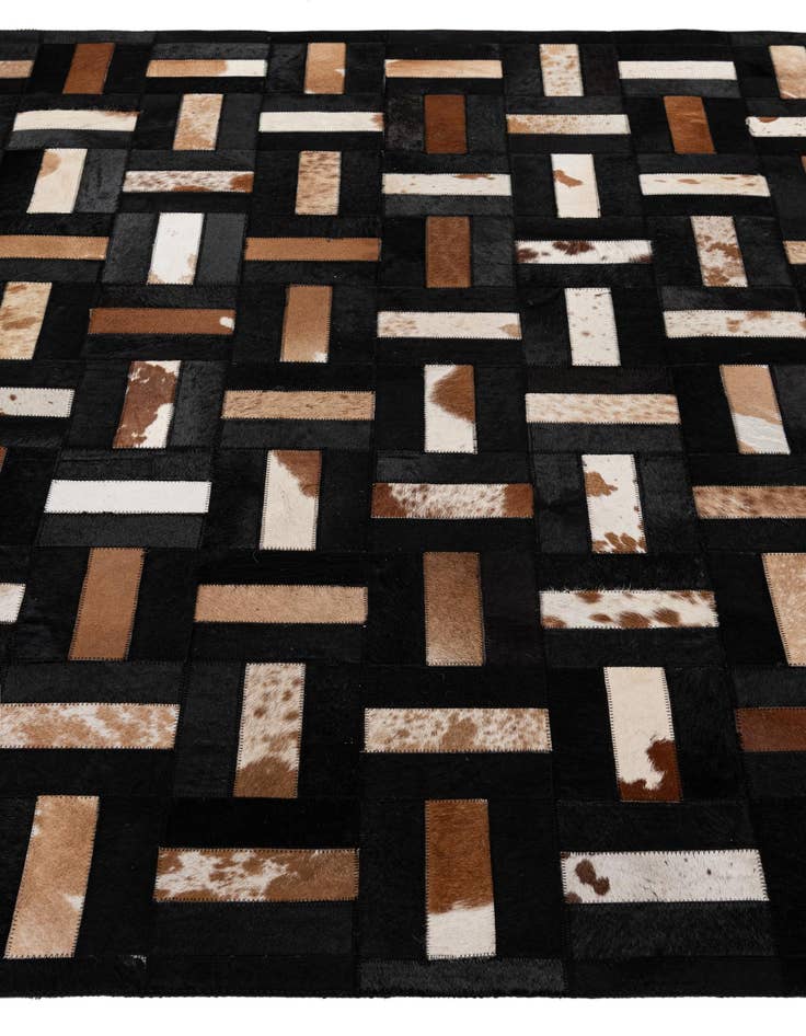 Detail image of  5' 3 x 8' 1 Cowhide - Patchwork Rug