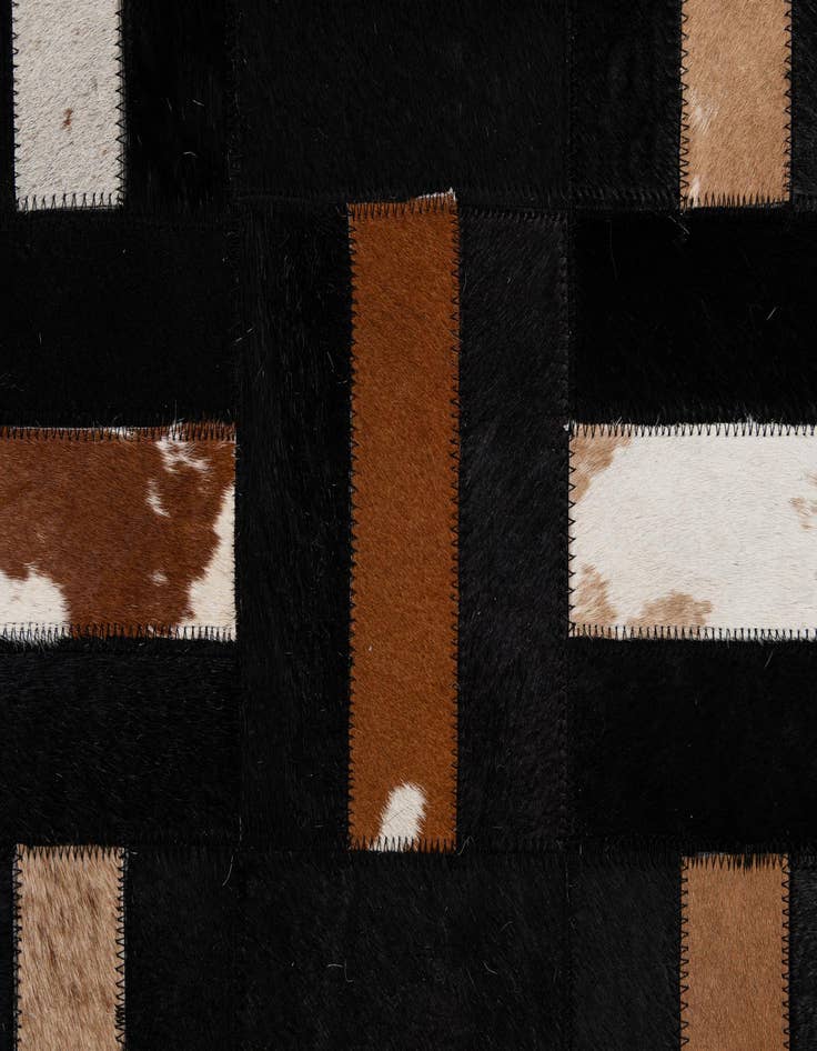Detail image of  5' 3 x 8' 1 Cowhide - Patchwork Rug