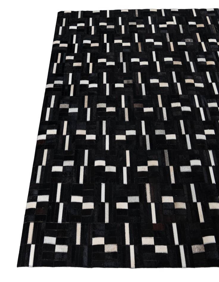 Detail image of  4' 9 x 8' 1 Cowhide Leather Rug