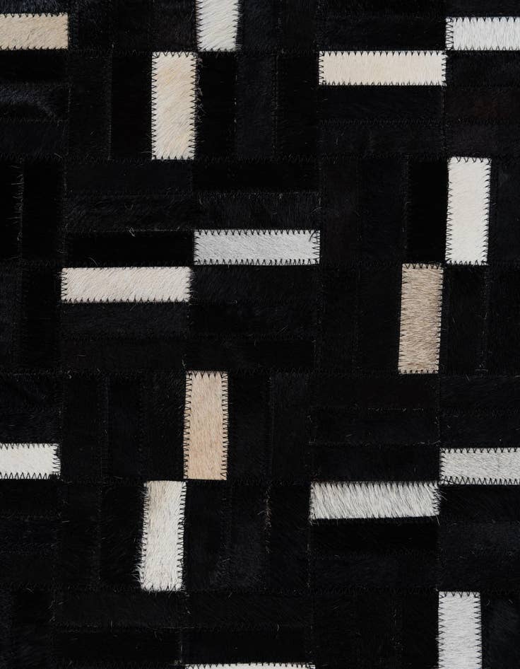 Detail image of  4' 9 x 8' 1 Cowhide Leather Rug