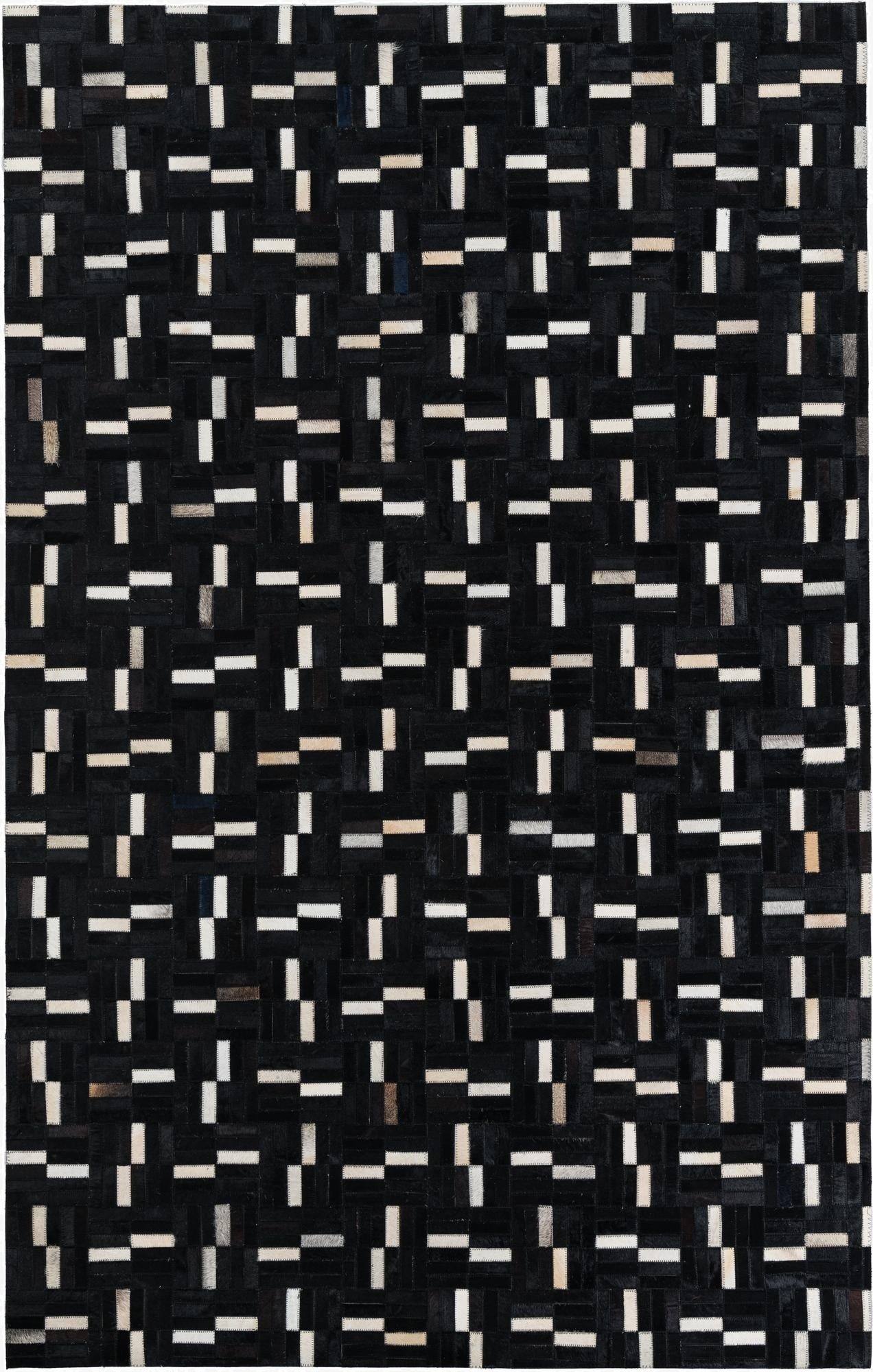  5' 2 x 8' 1 Cowhide Leather Rug