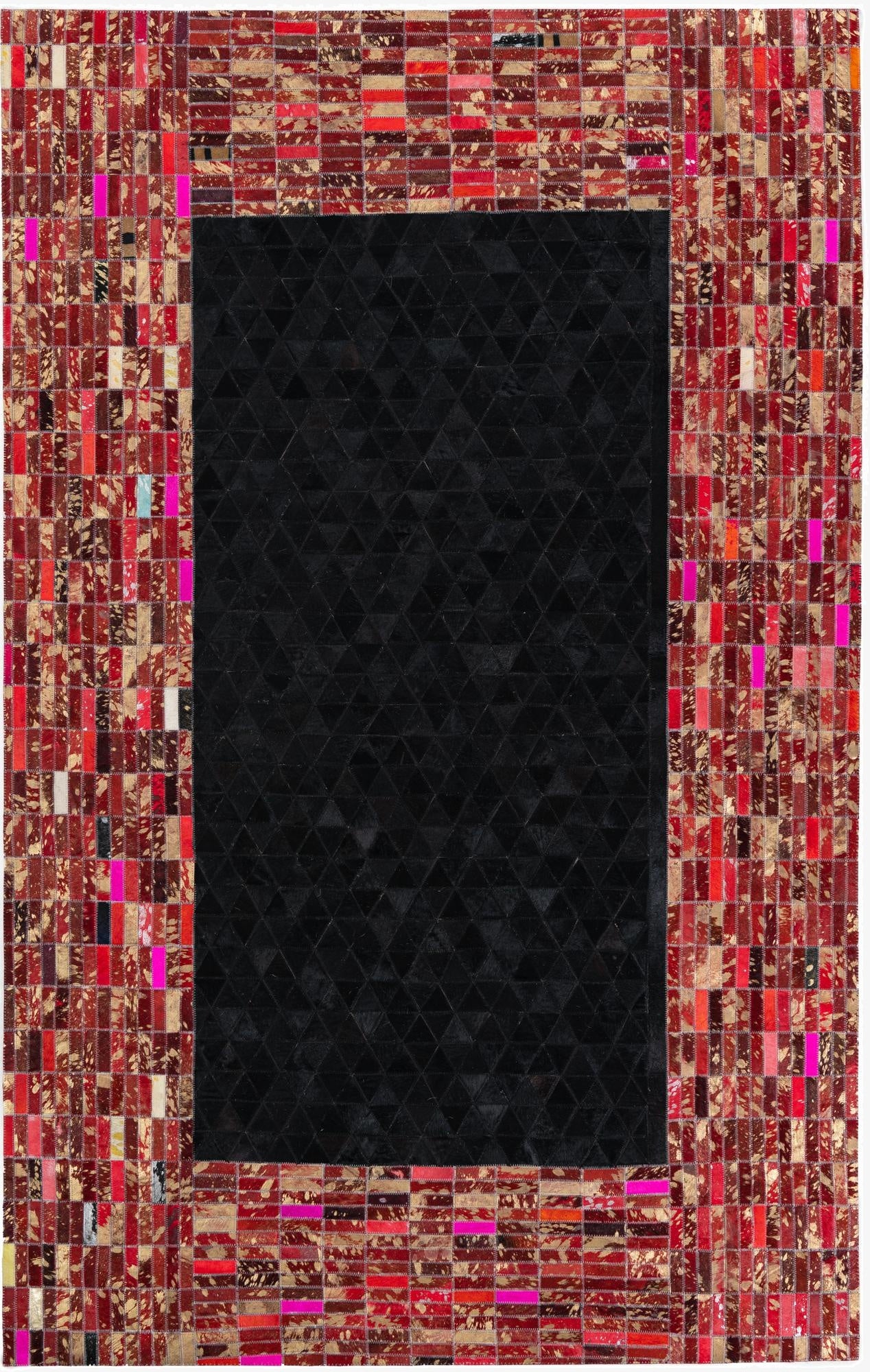  5' x 7' 10 Cowhide Leather Rug