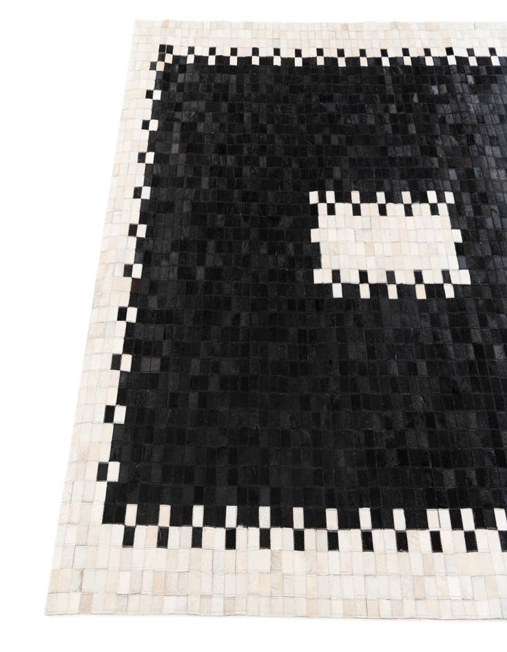 Detail image of  5' 2 x 7' 11 Cowhide Stocks Rug