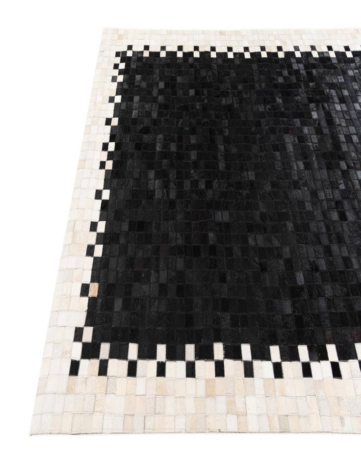 Detail image of  4' 10 x 7' 9 Cowhide Stocks Rug