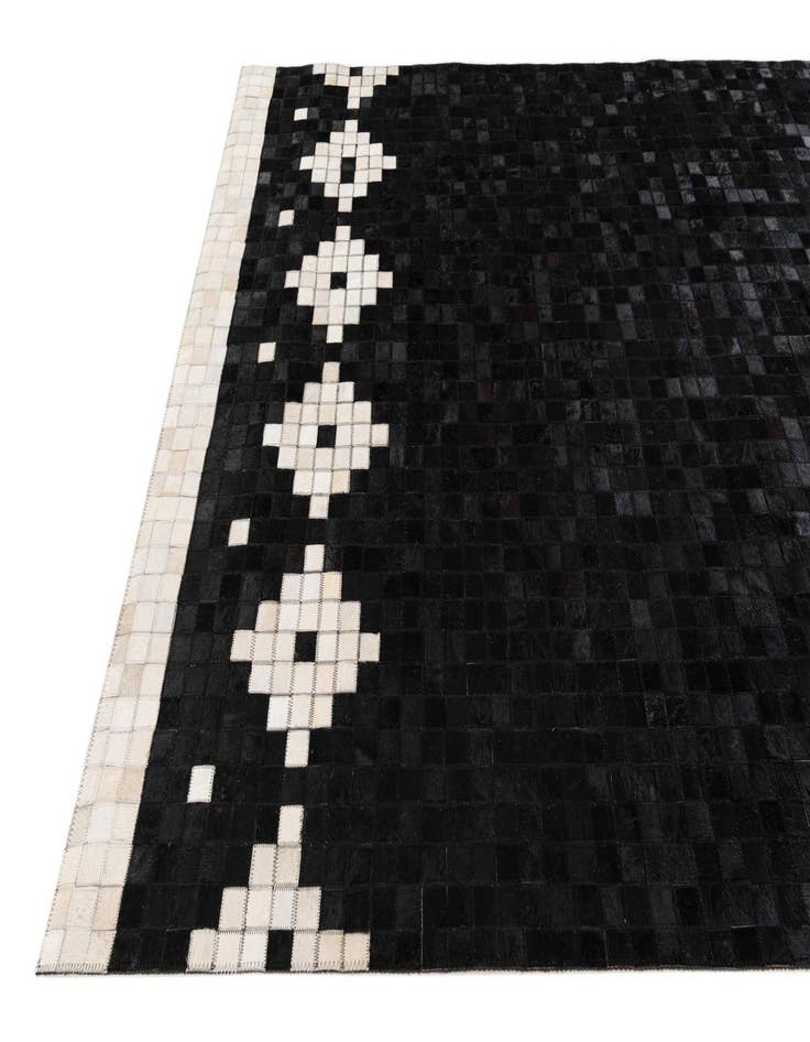 Detail image of  5' 2 x 8' Cowhide Stocks Rug