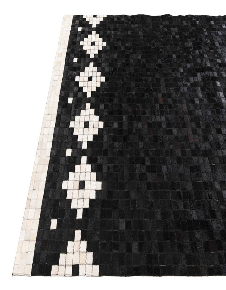 Detail image of  5' 2 x 8' 1 Cowhide Stocks Rug