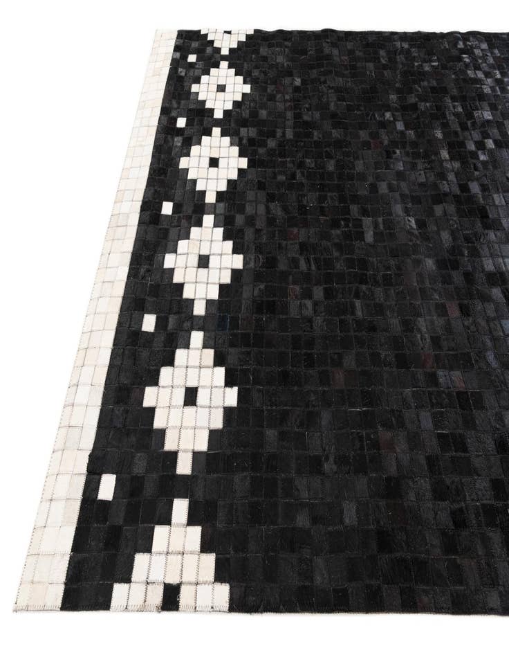 Detail image of  5' 2 x 8' 1 Cowhide Stocks Rug