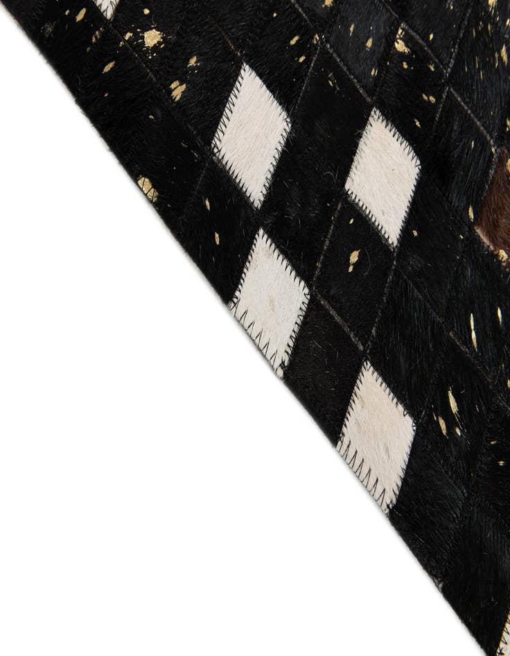 Detail image of  5' 1 x 7' 11 Cowhide Stocks Rug