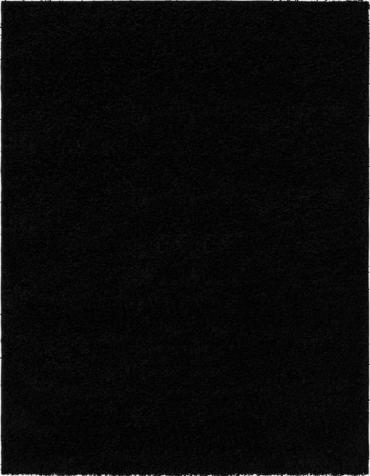 A 5x8 rectangular black shag rug with a textured pile, ideal for a modern living room or bedroom.