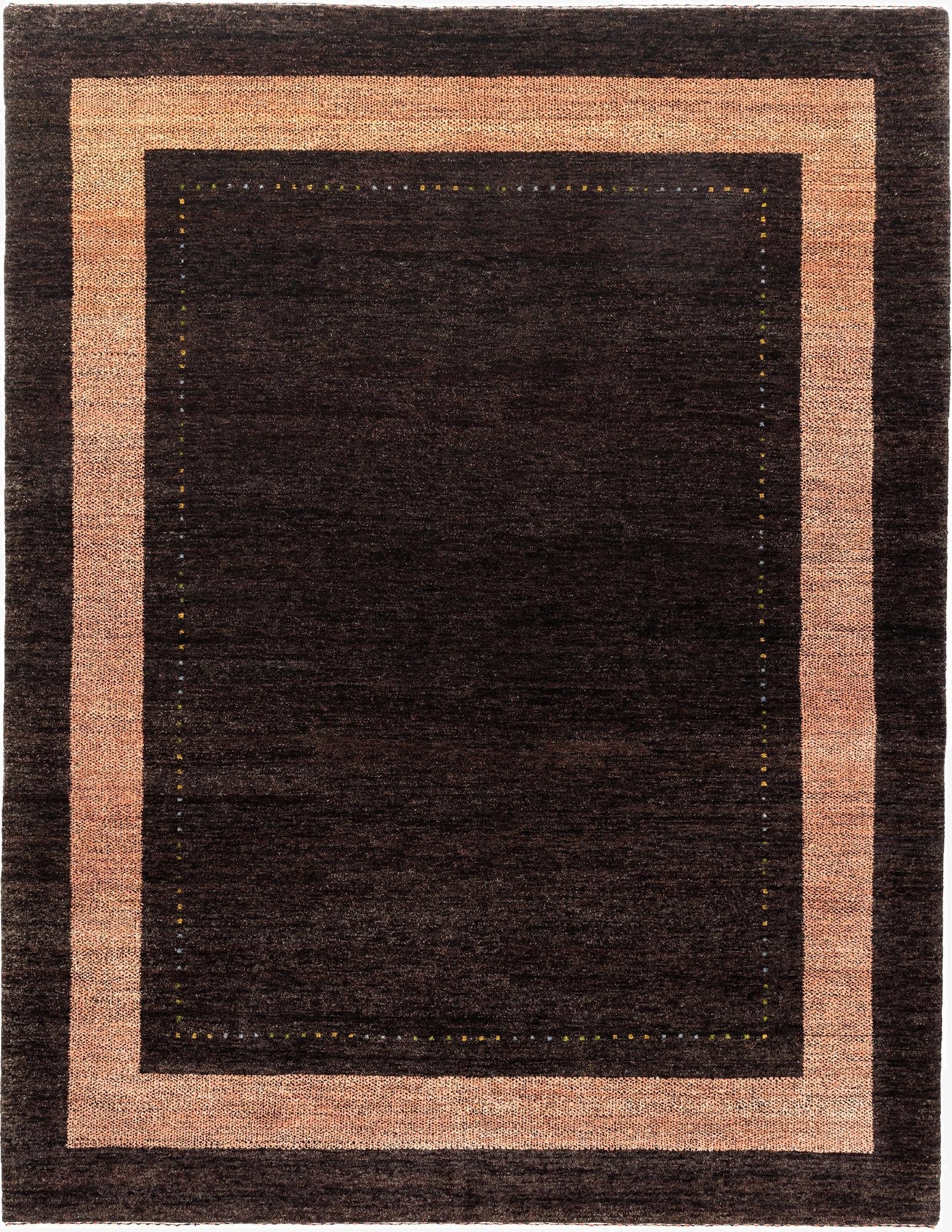  5' 1 x 6' 8  Hand Knotted Gabbeh Wool Rug