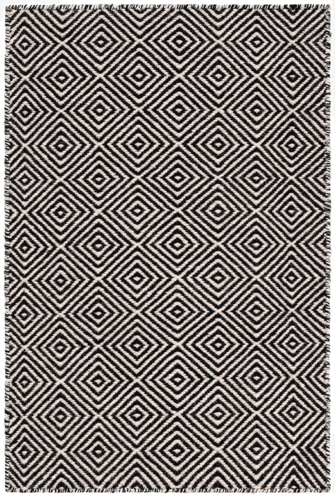  2' x 3' 1  Hand Woven Geo Trellis Flatweave Rug