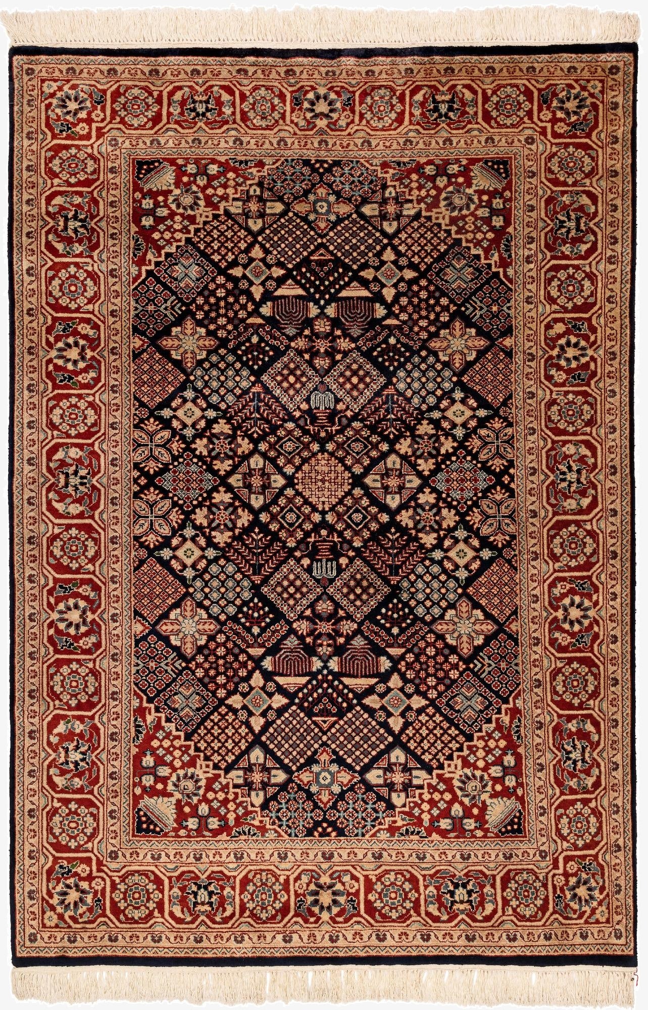  4' 4 x 6' 5  Hand Knotted Gharajeh Oriental Wool Rug