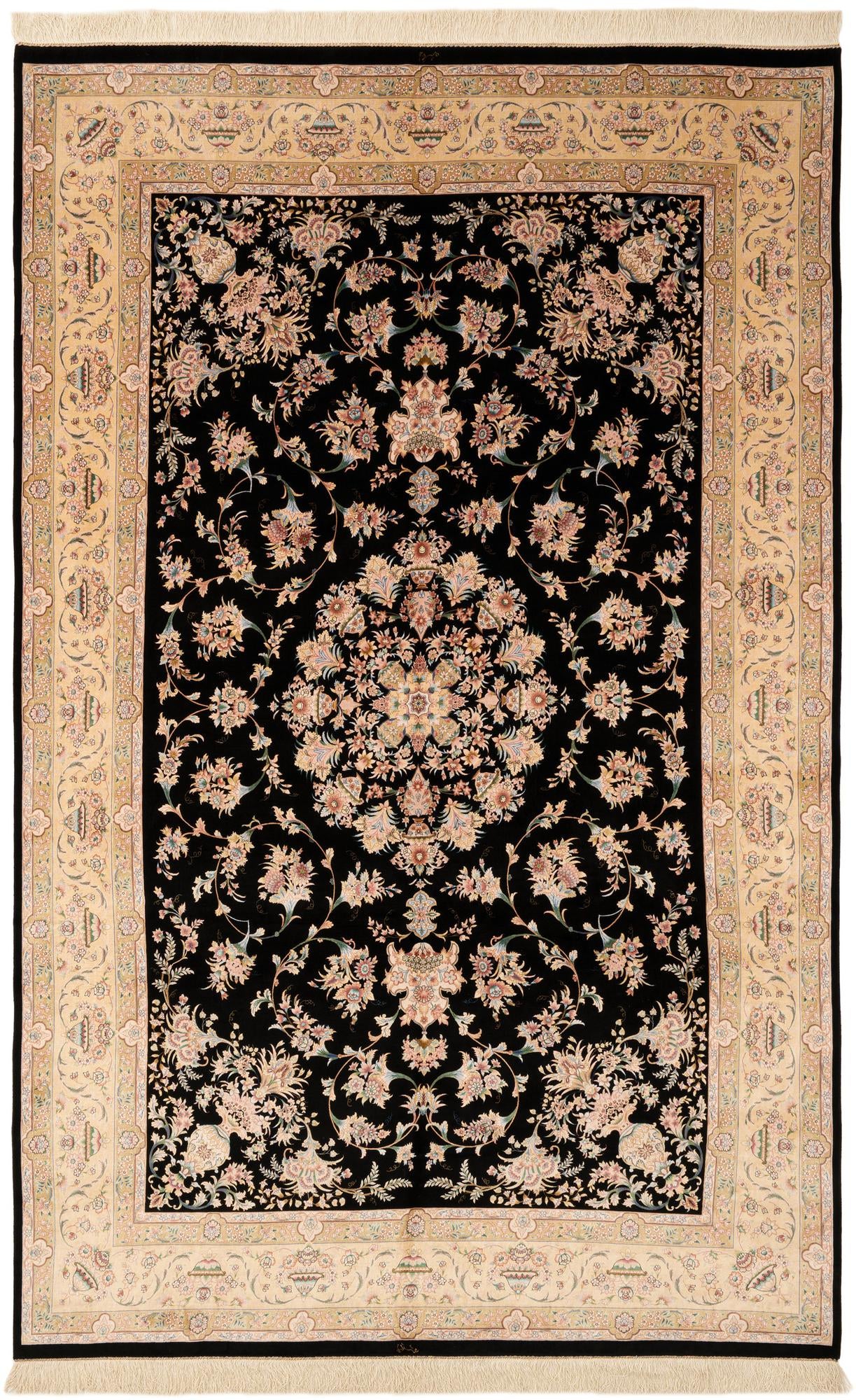  6' 3 x 9' 10 Ghom Design Rug