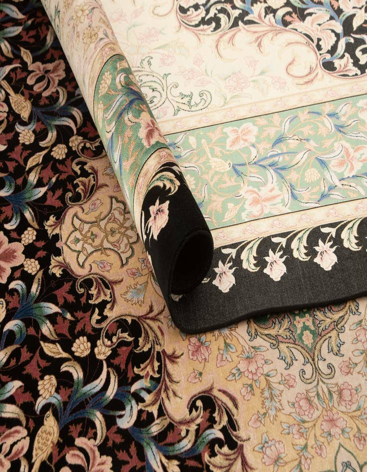 Detail image of  6' 3 x 10' Ghom Design Rug