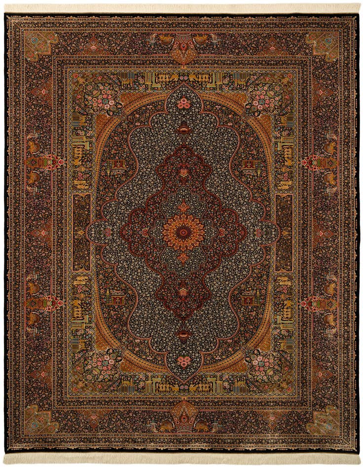 Detail image of  8' 1 x 11' 5 Ghom Design Rug