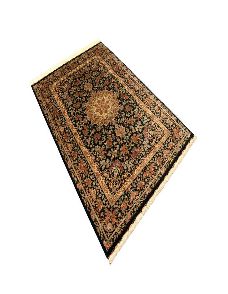 Detail image of  4' 6 x 6' 6 Ghom Silk Rug