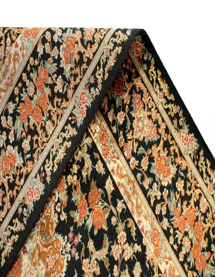 Detail image of  4' 6 x 6' 6 Ghom Silk Rug
