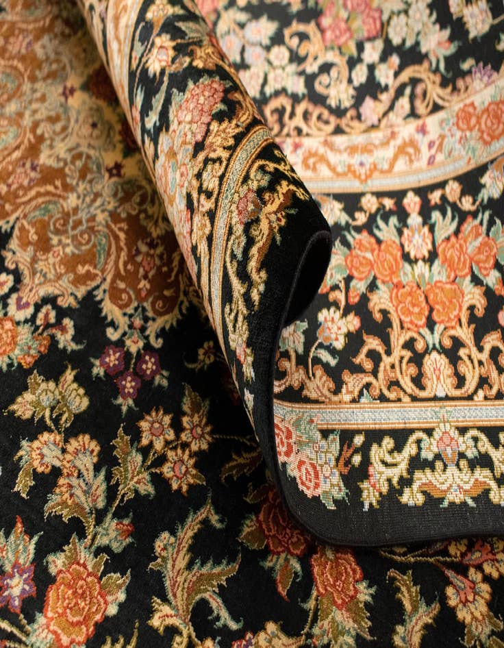 Detail image of  4' 6 x 6' 6 Ghom Silk Rug