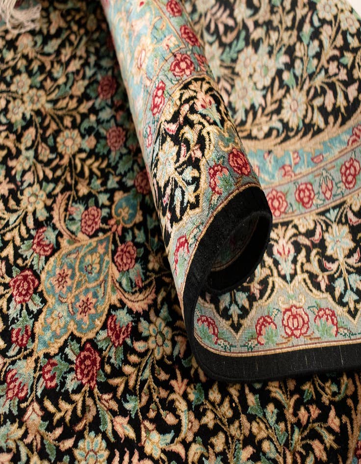 Detail image of 2' 7 x 4' 1 Ghom Silk Rug