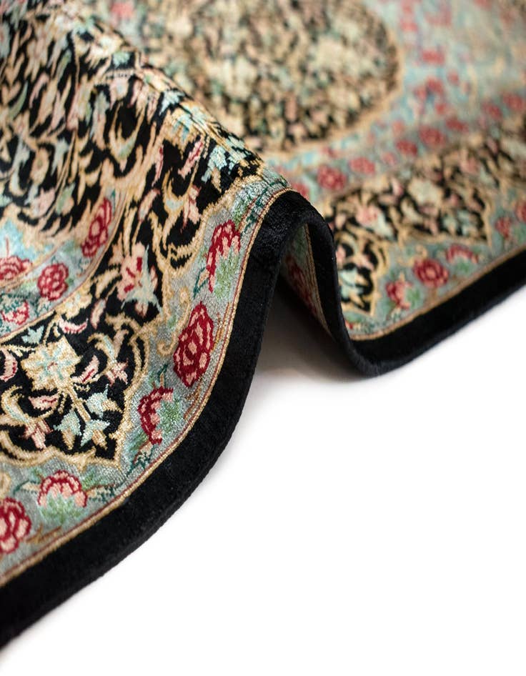 Detail image of 2' 7 x 4' 1 Ghom Silk Rug