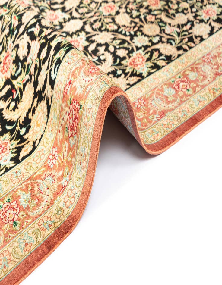 Detail image of  2' 7 x 4' 2 Ghom Silk Rug