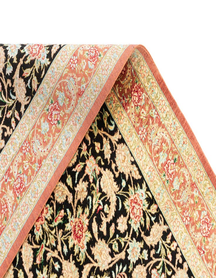 Detail image of  2' 7 x 4' 2 Ghom Silk Rug