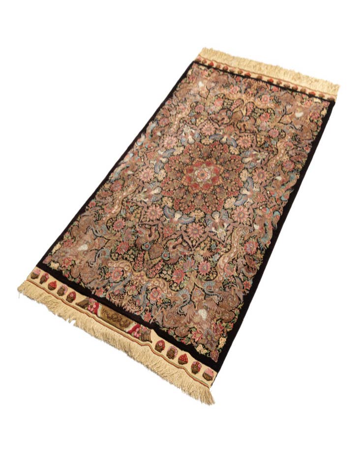 Detail image of  3' 3 x 5' 4 Ghom Silk Rug