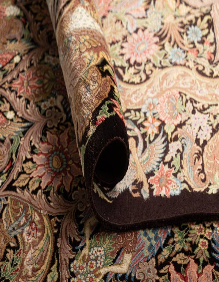 Detail image of  3' 3 x 5' 4 Ghom Silk Rug