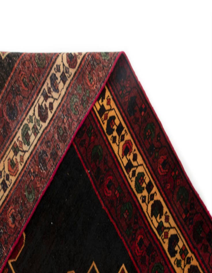 Detail image of  4' 10 x 9'  Hand Knotted Hamedan Persian Wool Rug