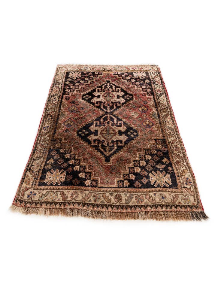 Detail image of  2' 10 x 4' 5  Hand Knotted Hamedan Wool Rug