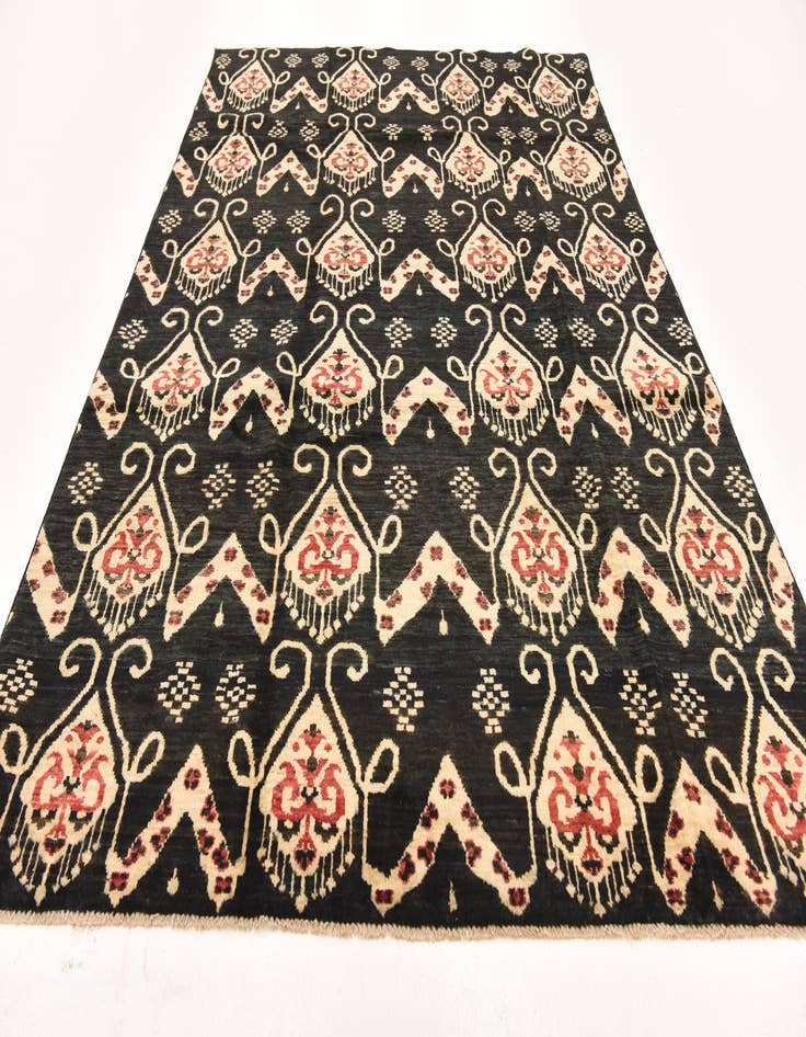 Detail image of  6' 2 x 9' 8  Hand Knotted Ikat Rug