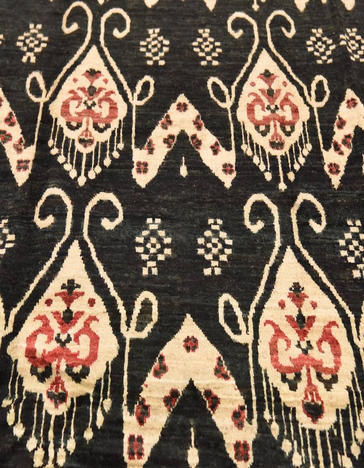 Detail image of  6' 2 x 9' 8  Hand Knotted Ikat Rug