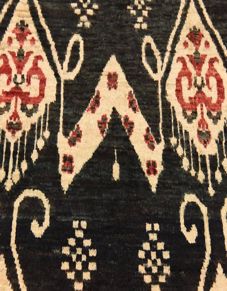 Detail image of  6' 2 x 9' 8  Hand Knotted Ikat Rug