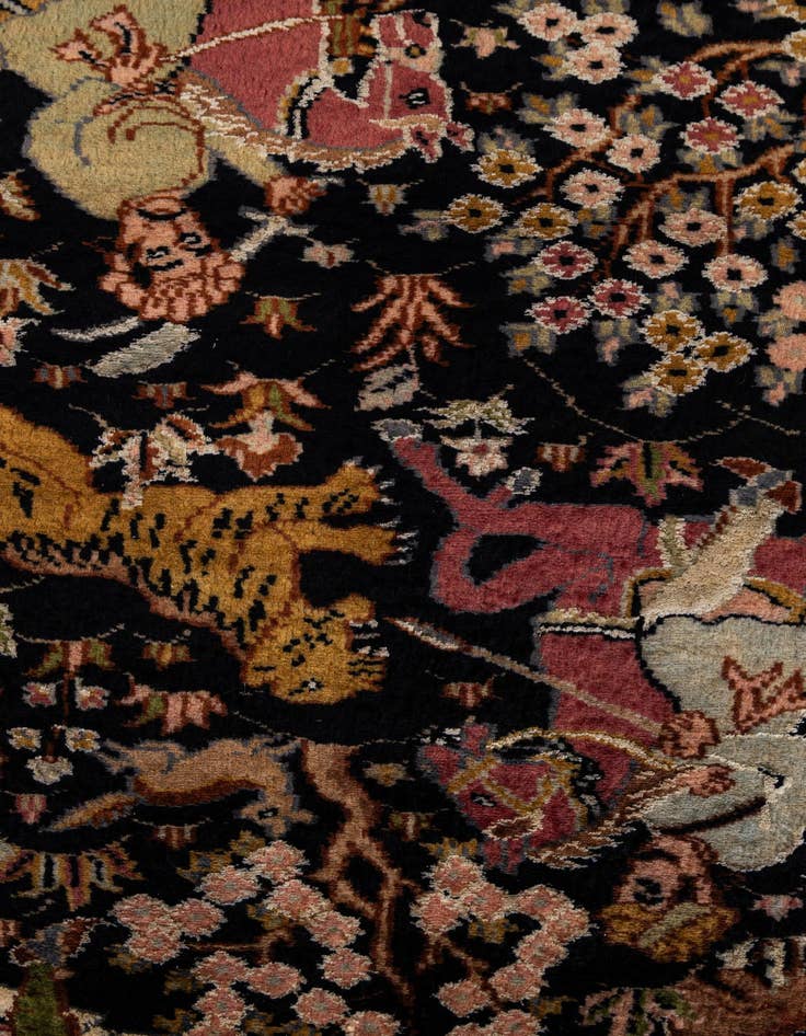 Detail image of  3' 1 x 5'  Hand Knotted Kashmir Oriental Rug