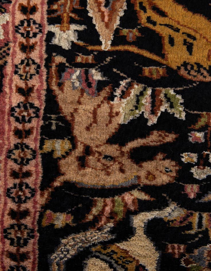 Detail image of  3' 1 x 5'  Hand Knotted Kashmir Oriental Rug