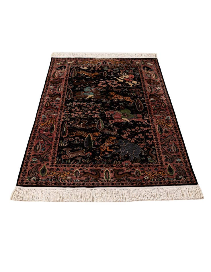 Detail image of  3' 4 x 4' 1  Hand Knotted Kashmir Oriental Rug