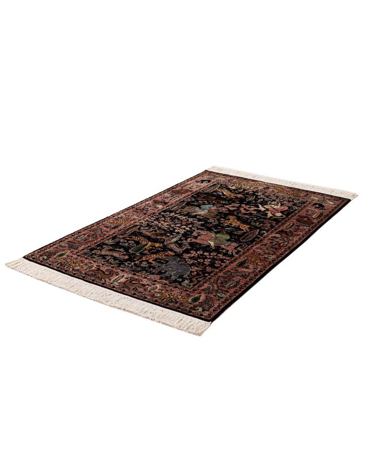 Detail image of  3' 4 x 4' 1  Hand Knotted Kashmir Oriental Rug