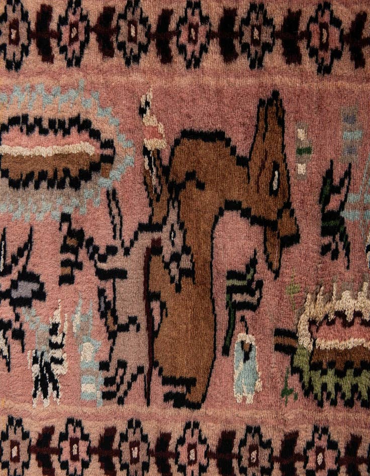 Detail image of  3' 4 x 4' 1  Hand Knotted Kashmir Oriental Rug