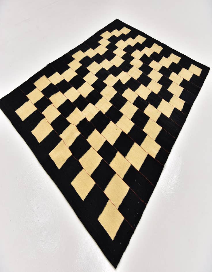 Detail image of  5' 2 x 6' 10  Hand Woven Kilim Modern Wool Rug