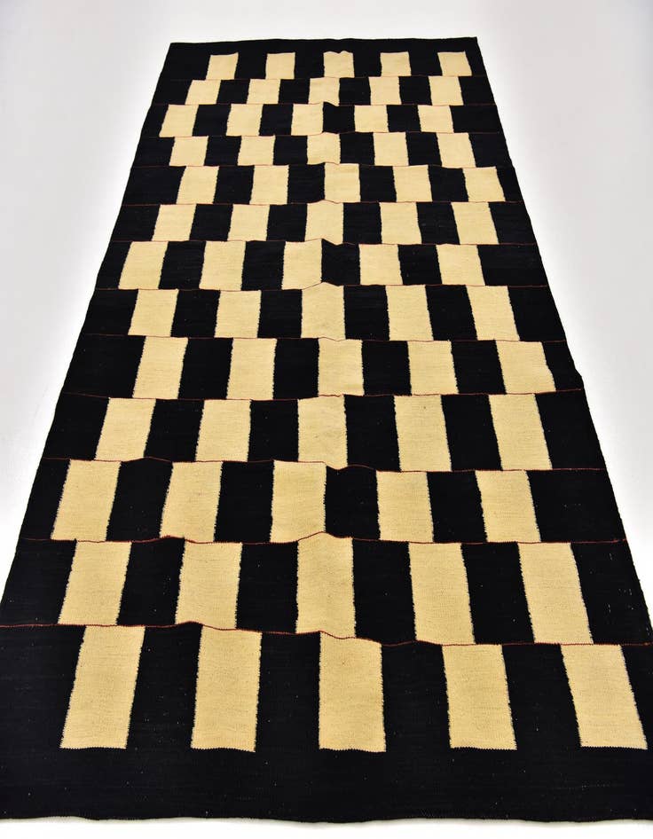 Detail image of  5' 2 x 6' 10  Hand Woven Kilim Modern Wool Rug