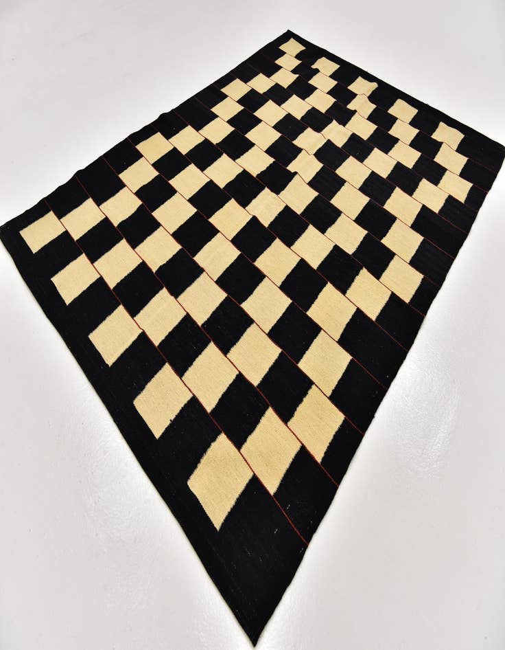 Detail image of  5' x 6' 10  Hand Woven Kilim Modern Wool Rug