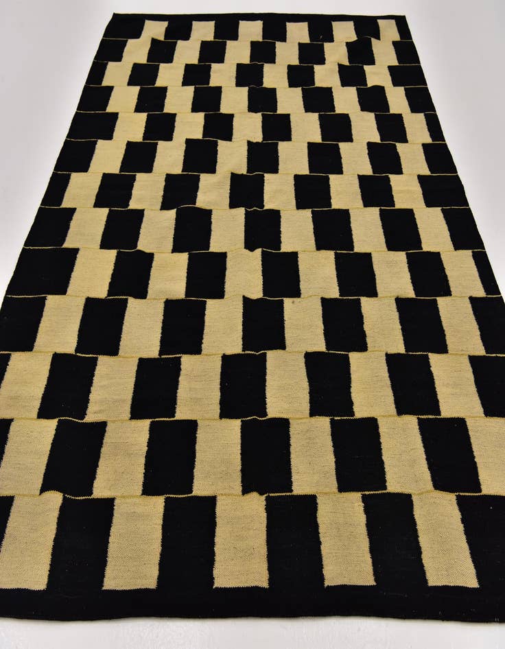 Detail image of  6' 2 x 7' 9  Hand Woven Kilim Modern Wool Rug