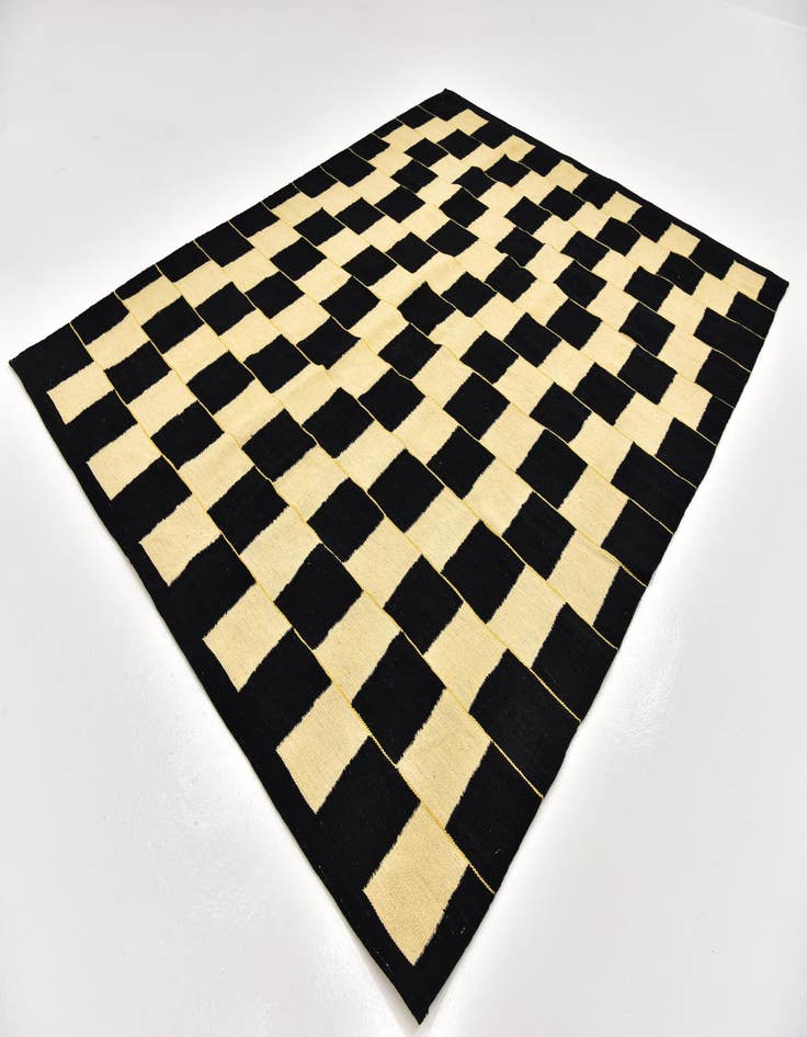 Detail image of  6' x 7' 8  Hand Woven Kilim Modern Wool Rug