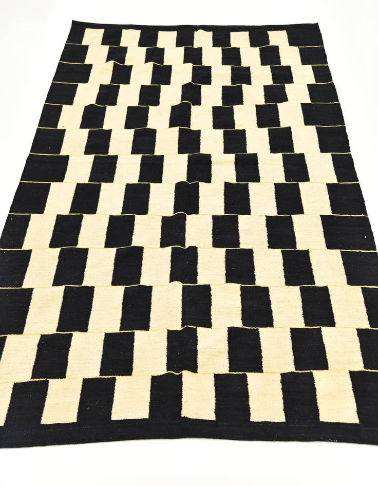 Detail image of  6' x 7' 9  Hand Woven Kilim Modern Wool Rug