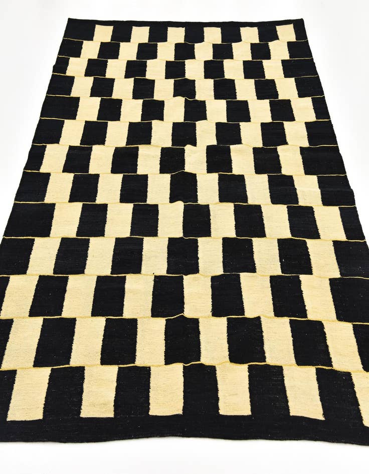 Detail image of  6' 3 x 7' 9  Hand Woven Kilim Modern Wool Rug