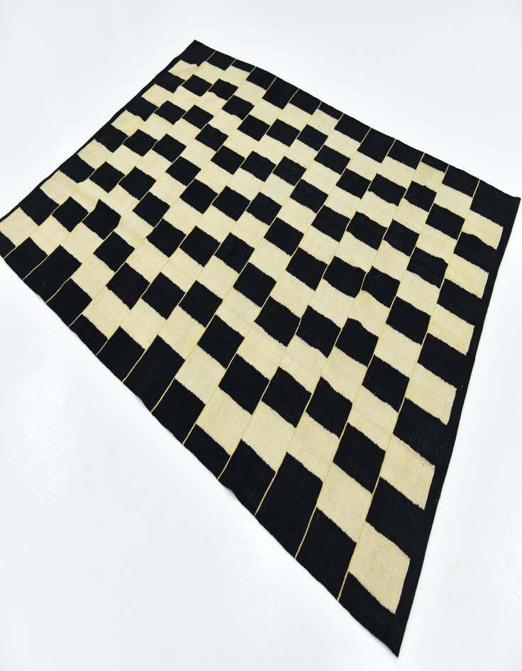 Detail image of  6' x 7' 10  Hand Woven Kilim Modern Wool Rug